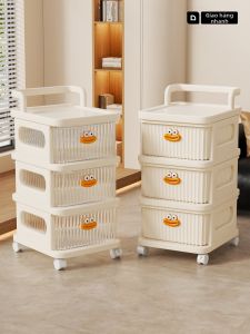 evesigar |Mobile Drawer Storage Cart Multi-Tier Snack & Toy Organizer for Living Room