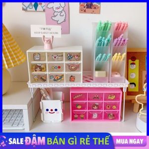 Hộp Nhựa Đựng Đồ Đa Năng 9 Ngăn Để Bàn Đựng Đồ Trang Sức Mỹ Phẩm Siêu Xinh - Tủ Mini 9 Ngăn - Kệ Nhựa Để Bàn 9 Ô Nhỏ Gọn Để Đồ Cho Học Sinh