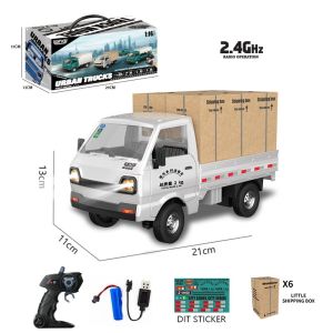 1:16 RC Cargo Truck 2.4G Remote Control Van Transport Car Electric Delivery Vehicle Model with Light Boy Girl Christmas Gifts