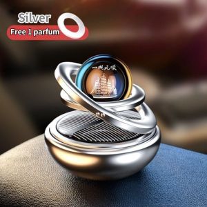 Parfum mobil pajangan dashboard tenaga matahari berputar otomatis motif bola kristal Pajangan Dashboard Car
