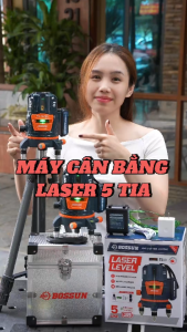 Máy Cân Bằng Laser BOSSUN BS-LS360AT 5 Tia SIêu Sáng Chip Điều Khiển Thông Minh Phủ Tia 360 Độ