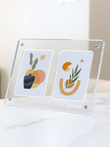 Acrylic Display Stand Small Card Storage Box Idol Planet Card Placement Holder Gufa Gugai Card Case Box Transparent Modern