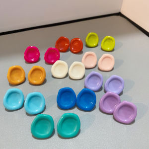 Bông Tai Hình Học Tráng Men Đầy Màu Sắc Nữ Trang Sức Thời Trang Thương Hiệu Brody Phát Hành Tươi Mát Phong Cách Hàn Quốc Trắng Bông Tai Vòng Nâng Cao