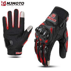 Summer Breathable Full Finger Motorcycle Gloves Non-slip Wear-resistant Motocross Racing Gloves Touch Screen Moto Biker Gloves