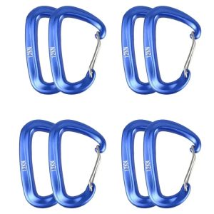 1/8Pcs Professional Carabiners D Shape 12 KN Climbing Carabiner Hooks Outdoor Protective Hammocks Camping Buckle