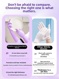 Beesurg | Long Thick Disposable Food Grade Nitrile Gloves