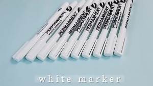 White Marker Pen Set Waterproof Permanent Paint Pens DIY Graffiti for Wood Glass Plastic Leather Stationery School Supplies