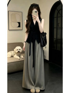 Ge·an·fei | Korean Style Sleeveless Vest Wide Legs Trousers Suit