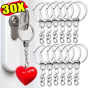 30pcs Zinc Alloy Iron Key Rings for DIY Crafting / Round Flat Split Metal Keychain / Hoop Design Silver Keychain for DIY Crafting