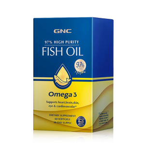 GNC 97% High Purity Fish Oil 60softgels Omega3 Support heart brain skin eye &cardiovascular