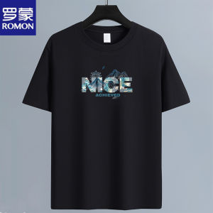 Lormen Pure Cotton Short Sleeve Mens T-shirt Breathable Sweat Absorbent Casual Half Sleeve Fashion Urban Style Student Wear