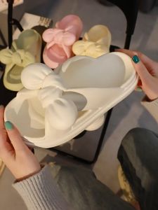 [READY STOCK🇲🇾] Womens Floral Ribbon Tie design Korea Ins Style EVA Thick Bottom Anti-Slip Waterproof Summer Casual Outdoor Slipper Sandal | Kasut Selipar Perempuan Riben design | 蝴蝶结踩屎感拖鞋女士夏天室内外可爱凉鞋