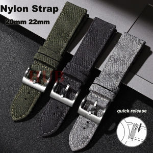 20mm 22mm Nylon Watchband Vintage Cowhide Strap Quick Release Watch Band Gray Business Style for Men Women Wristband Accessories