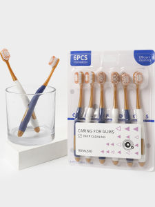 แปรงสีฟันนิ่มหัวกว้าง 6 ชิ้น สำหรับคู่รัก สุขอนามัยปากและเหงือก อายุ 18 ปีขึ้นไป แปรงสีฟันสำหรับครอบครัว แปรงสีฟันแบบครอบครัว