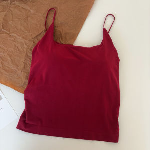 Gufy Modal Strap Vest Womens Inner Wear Integrated Cup Backless Underwear Base Layer Top Fashionable Slim Fit Mid-Length