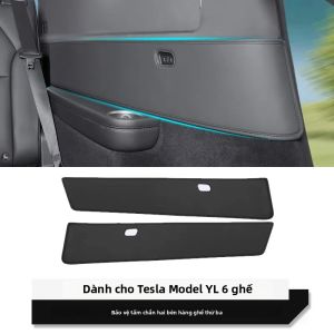 Tấm Bảo Vệ Ghế Ngồi Hàng Ghế Thứ Ba Chống Đá Bằng Da Cho Xe Tesla Model Y 6 Chỗ Phụ Kiện Xe Hơi Chống Trầy Xước