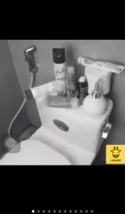 Kệ gác bồn cầu 3 tầng nhựa khung inox miếng dán tường đựng đồ nhà tắm vệ sinh