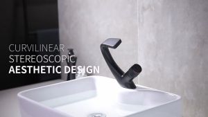 KOMOO Brass Bathroom Faucet: Waterfall Type Hot & Cold Faucet