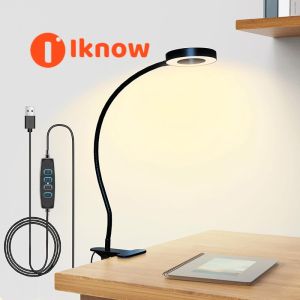 Tôi biết LED USB Đèn đọc sách cho xe hơi linh hoạt cổ ngỗng 3 màu sắc đèn bàn điều chỉnh được độ sáng clip trên trong nhà bảo vệ mắt Đèn bàn cho phòng nghiên cứu cuốn sách Đèn kẹp