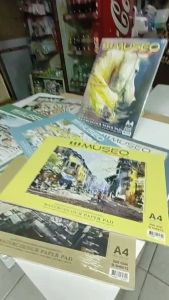 PPKK กระดาษสีชอล์ค กระดาษสีน้ำ สมุดวาดภาพ MUNGYO PASTEL PAPER MUSEO Water Colour Paper Pad ขนาด A4 A3 มี 3 แบบ WHITE SAND DARK แพ็คชุด A4 30 แผ่น A3 20 แผ่น PPKK กระดาษสีน้ำ MUSEO Academys ผิวหยาบ/ผิวเรียบและหยาบ 200 GSM 15 แผ่น(Sheets)