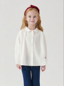 Marc&Janie | Cherry Embroidered Girls Shirt Cotton