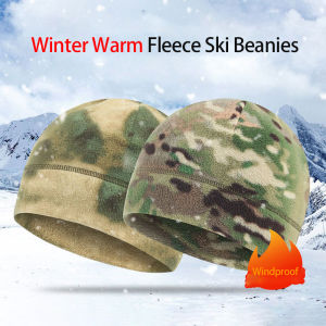 Winter Fleece Beanie Cycling Men Women Elastic Hiking Soft Thermal Commuting Ski Helmet Liner Hat Windproof Camping Cap Outdoor