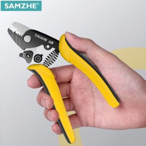 Samzhe | Kìm Tuốt Dây SAMZHE Có Kẹp Lò Xo Tự Phục Hồi Kìm Tuốt Sợi Quang Ba Lỗ Tính Năng Khóa An Toàn Dành Cho Dụng Cụ Cáp
