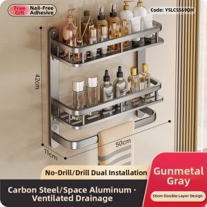 Wall Mounted Bathroom Shelf No Drilling