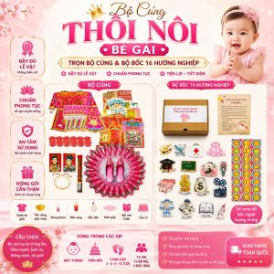 Trọn Bộ Đồ Cúng Thôi Nôi Kèm Bộ Đồ Bốc Nghề 16 chi tiết bằng gỗ - Đồ chơi Nhập vai Phục trang & Dạ tiệc Trang phục Đạo cụ Phụ kiện Dành cho trẻ em