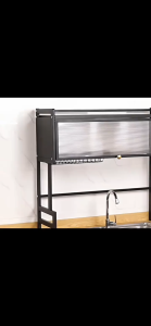 Metallic Dish Rack Dustproof Kitchen Drain With Cabinet Door Drying Multi-functional Sink dish rack organizer cabinet