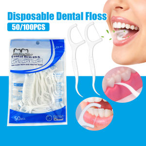 50Pcs Per Box Dental Flosses Polymer Dental Floss Teeth Sticks Floss Flosser Picks Tooth Clean Oral Care