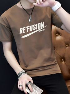 Trendy Round Neck T-Shirt: Short Sleeve Men's Summer Pure Cotton Top