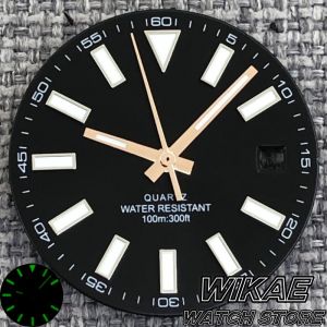 29mm DJ Style Sunburst Watch Dial Black White Blue GrayWatch Face Green Luminous Fit RONDA 515 Quartz Movement Watch accessories