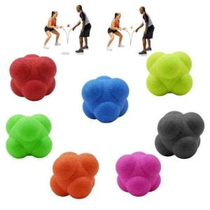 7cm Hexagonal Fitness Silicone Reaction Ball Agility Coordination Reflex Exercise Reaction Training Sports Fitness Balls Toys