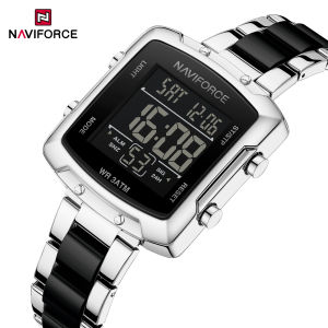 NAVIFORCE Original Womens Watch 30m Waterproof LCD Digital Display Brand New Chronograph Alarm Calendar Date Casual Fashion Watches NF5057