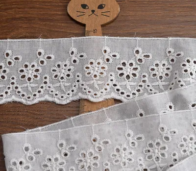 Lace Trimmed Cotton Fabric