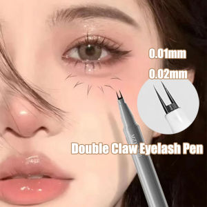 Double Forked Tip Lower eyelash Pen Makeup Ultra-thin 2 Fork Tip Liquid Eyeliner Waterproof Natural Eye Brow Lower Lash Pencil