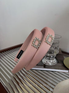 Original Design Pink Rhinestone Sponge Hairband Elegant Simple Hair Clip Womens Face Washing Hair Accessories Headwear