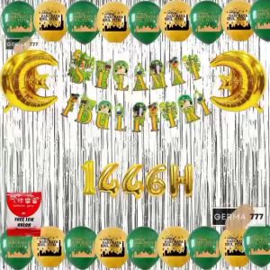 (20pcs Balon) Dekorasi Hari Lebaran Banner Selamat Idul Fitri