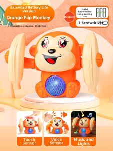 Head-Lifting Rolling Monkey Toy for Babies