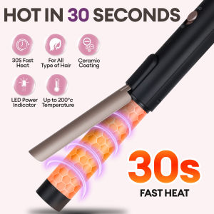 Sonifer Mini Curling Iron Ceramic Glaze Portable Travel Hair Curler 200℃&Visible LED Auto Shut Off