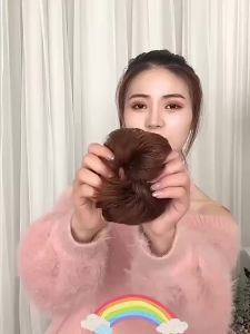 Messy Curly Hair Bun Synthetic High Temperture Fiber Hair Invisible Hair Wrap Curly Ponytail Elastic Hairbund