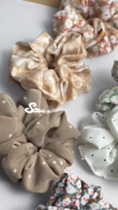 Scrunchie Ikat Rambut Motif Polos Cepol Hijab Ikat Rambut Murah Souvenir Merch