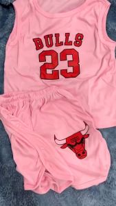 SINGLET SETELAN BAJU ANAK BASKETBALL PINK UNTUK ANAK 2-10 TAHUN