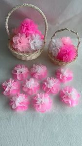 กระดาษสาห่อเหรียญ ดอกไม้โทนชมพู-ขาว (3 ห่อ)