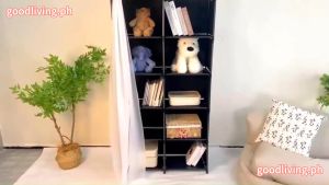 Double Row 5-Layer Dustproof Wardrobe Bedroom Storage Cabinet Strong Durable Dustproof Storage Box With Curtain