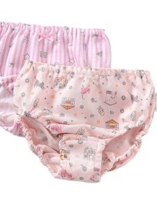 Pure Cotton Baby Girls Underwear Comfortable Triangle Bread Shorts Non-Muffin Pants Suitable for 1-9 Years Old Girls