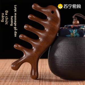 Thủ Công Gỗ Đàn Hương 5 Ngón Chải Gội Đầu Chải Massage Cho Da Mặt Và Mắt Dụng Cụ Vệ Sinh Cá Nhân Dụng Cụ Làm Đẹp