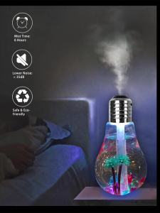 USB Humidifier 7 Color LED Night Light & Essential Oil Diffuser - 400ml Ultra Quiet Portable Mini Mist Sprayer for Bed