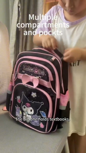 Kuromi School Bag For Kids Girls Large Capacity Waterproof Backpack Melody School Bag For 1-3 Grade